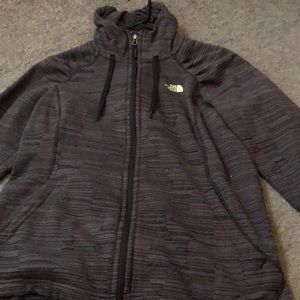 Grey and black north face fleece